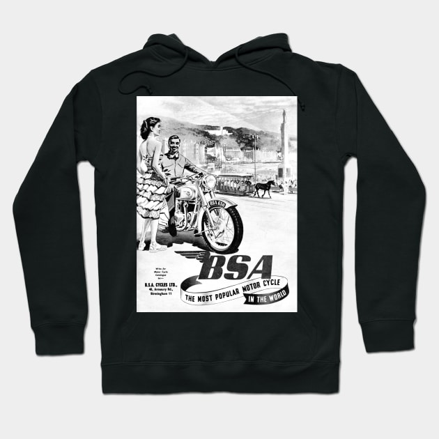 Vintage BSA advert Hoodie by Random Railways